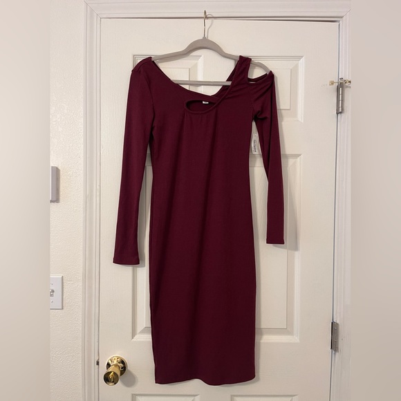 Wild Meadow Dresses & Skirts - Maroon fitted long sleeve dress.